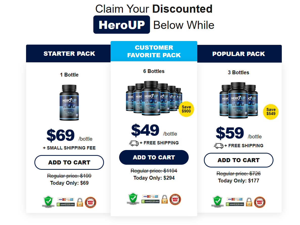 HeroUP secure checkout and special pricing